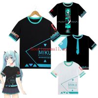 Hatsune Miku คอสเพลย์อะนิเมะ U Nisex แขนสั้นเสื้อยืดประเดิมท็อปส์คอกลมเสื้อผ้า