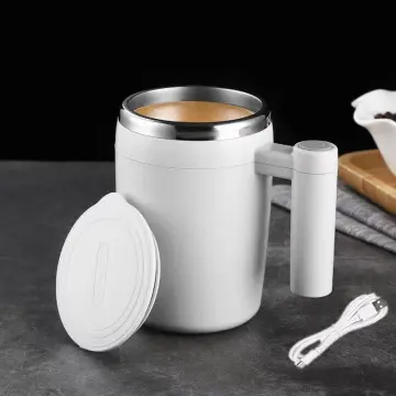 Auto Sterring Coffee mug Stainless Steel Magnetic Mug Cover Milk