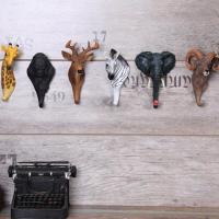 Wall Hook Elephant Giraffe Zebra Head Hanger Bag Keys Clothes Holder Home Decor Picture Hangers Hooks