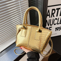 Hot Crocodile Pattern Shoulder Crossbody Bags For Women 2022 Luxury Designer Handbags Glace Leather Golden Hardware Ladies Mini Tote