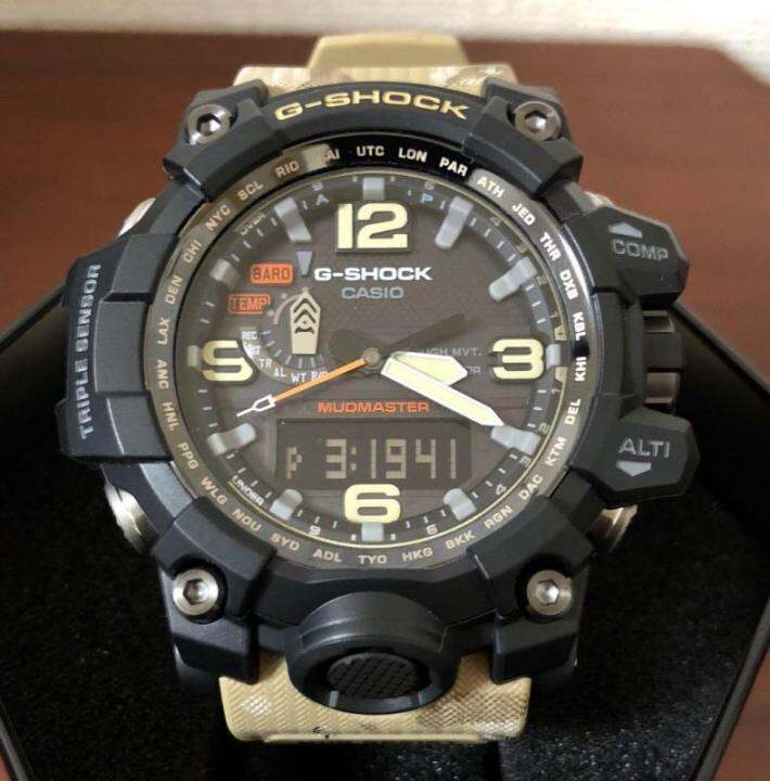 g-shock-gwg1000-mudmaster-ของแท้ผู้ชายกีฬานาฬิกาเซ็นเซอร์คู่เคลื่อนไหวกลางแจ้งกันกระแทกกันน้ำโคลนอัตโนมัติยกไฟรับประกันสี่ปี-gwg-1000dc-1a5