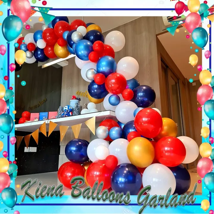 ballon set decoration for birthday Red Blue White Balloon Garland Arch Kit  -119pcs DIY Pearl Matte