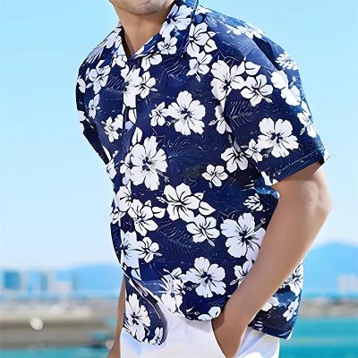 เสื้อพิมพ์ลาย3d พืชเขตร้อนเสื้อเชิ้ตลายดอกฤดูร้อนเสื้อผู้หญิงเสื้อฮาวายผู้ชายเสื้อสายอาชีพเสื้อปกคิวบา