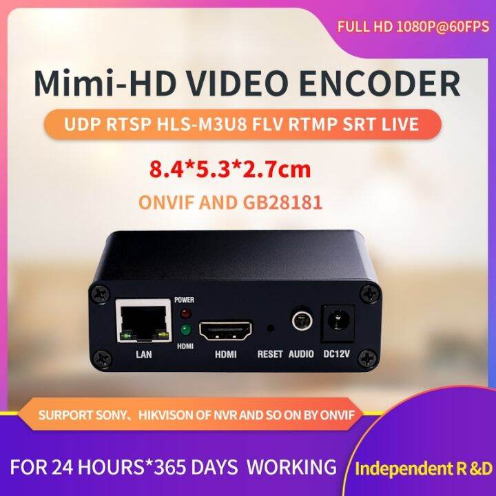 H265 H264 HDMI Mini สตรีมมิ่งวิดีโอ SRT RTMP Encoder สนับสนุน Wowza