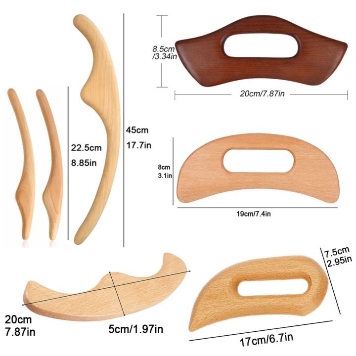 ไม้นวดการระบายน้ำเหลืองเครื่องขูดกัวซาการกดจุดของร่างกายกำจัดเซลลูไลท์เครื่องมือบำบัดทางกายภาพคลายกล้ามเนื้อความเหนื่อยล้า