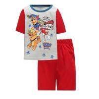 ชุดนอนเด็กชายเสื้อแขนสั้นเสื้อยืดกางเกงขาสั้นชุดการ์ตูน PAW Patrol ชุดนอนอยู่บ้าน Casual กีฬาชุด