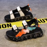 Boys Sandals 2023 New Summer Mid-Big Children Soft Sole Non-Slip Beach Shoes Children Trendy Mens Sandals