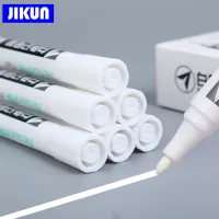 JIKUN 2 ชิ้นผิวมันสีขาวปากกามาร์กเกอร์ Graffiti ปากกากันน้ำถาวรเจลดินสอยางจิตรกรรมโน๊ตบุ๊คปากกาปลายสักหลาด-zptcm3861