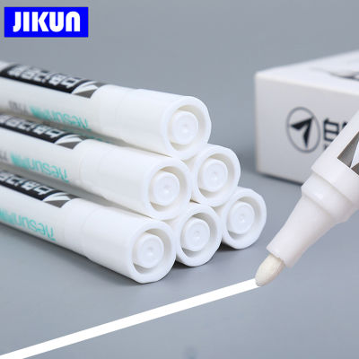 JIKUN 2pcs ผิวมันสีขาว MARKER ปากกา Graffiti ปากกากันน้ำถาวรเจลดินสอยางภาพวาดโน้ตบุ๊ค Felt TIP ปากกา-Yrrey