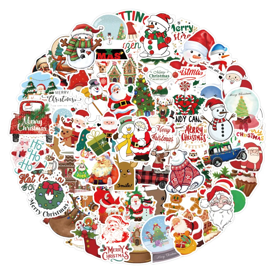 Christmas Stickers Cute Merry Christmas Vinyl Stickers For Water