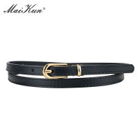 Maikun Women Belts Alloy Pin Buckle Genuine LeatherThin Belt Female Waistband for Jeans Dresses Pants