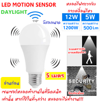 ⏰รุ่นใหม่ ไฟเปิด-ปิด อัติโนมัติ⏰ TJR (มีเซ็นเซอร์ตรวจจับแสง) หลอดไฟ Led ตรวจจับความเคลื่อนไหว ขนาด 5W / 12W เกลียว E27 แสงขาว Day Light