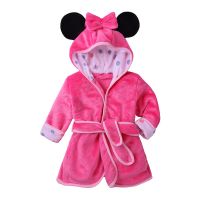 Kids Boy Girl Robe 2021 Bathrobe Minnie Mickey Tiger Soft Flannel Robe Pajamas Baby Kids Warm Clothes 2-6Y