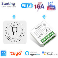 Tuya 2แก๊ง Wifi สวิทช์ DIY สมาร์ทสวิทช์10A 16A เสียงเบรกเกอร์ควบคุมระยะไกลทำงานร่วมกับ Alexa และ Home Yandex อลิซ