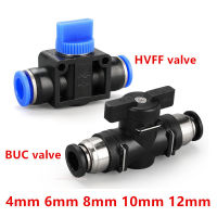 BUC HVFF Air Hand Valve 4Mm 6Mm 8Mm 10Mm 12Mm Pneumatic Push In Quick Joint Connector To Turn Switch คู่มือพลาสติก Controller