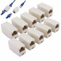 JULELLY ตัวเชื่อมต่อ RJ45 LAN RJ45เต้าเสียบคอมพิวเตอร์สายเคเบิลอะแดปเตอร์สายเคเบิลเครือข่ายปลั๊กต่อ RJ45หัวตรงคู่สายเคเบิลเครือข่ายตัวขยายเชื่อมเคเบิลตัวเชื่อมสายไฟ