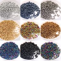 Wholesale 450g Multi Size 1.5mm 2mm 3mm 4mm Metallic Glass Seedbeads Round Spacer Gold Coffee Beads For DIY Garments Accessories