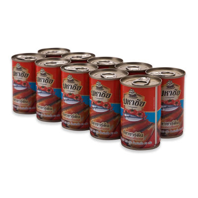 สินค้ามาใหม่! มหาชัย ปลาซาร์ดีนในซอสมะเขือเทศ 155 กรัม x 10 กระป๋อง Mahachai Sardines in Tomato Sauce 155g x 10 Cans ล็อตใหม่มาล่าสุด สินค้าสด มีเก็บเงินปลายทาง
