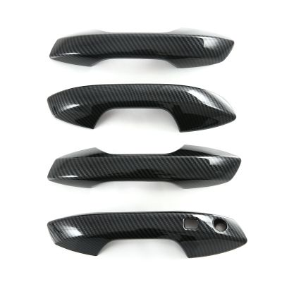 Car Carbon Fiber ABS Door Handle Cover Trim Stickers for BYD ATTO 3 Yuan Plus 2022