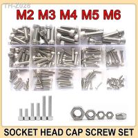 M2 M3 M4 M5 M6 304 Stainless Cup Head Hex Socket Head Cap Bolt Nut Thread Metric Machine Hexagon Allen Screw Assortment Kit