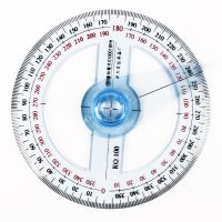 【cw】 1PC/lot Hot Sale Circular 10cm Plastic 360 Degree Pointer Protractor Rulers Angle Finder for Student Stationery Gift