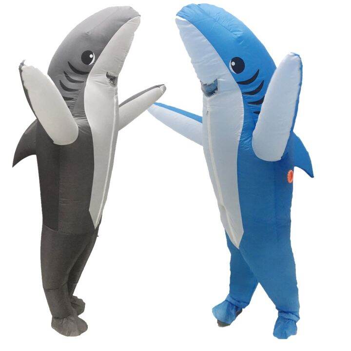 【hot】 Adult Blue Sharks Inflatable Costumes Anime Halloween Cosplay ...