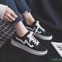 bjh♦  New white Striped Woman Ulzzang Breathable Skateboarding Students Tenis Feminino Flat