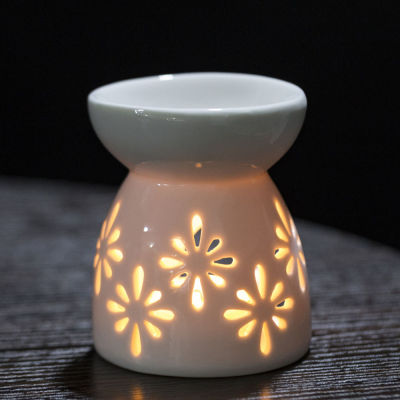 Christmas Gift Wax Candle Valentines Holder Diffuser Day Ceramic Burner White