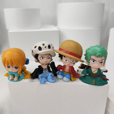 4 PCS One Piece Model Toy Cute Version Cartoon Figurine with Base Car Interior4 PCSJapanese Anime FanCute Version, with Base Car Interior Cake Top OrnamentCuteOne Piece Model Toy, Cartoon Figurine