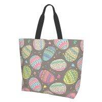 Tote Bag for Women Doodle Egg Easter Reusable Shopping Bags Beach Bag