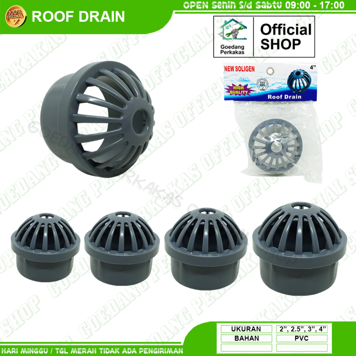 Roof Drain PVC Tebal Saringan Pembuangan Pipa Talang Air Soligen Ukuran ...