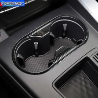 Stainless Steel Car Center Console Water Cup Holder Frame Decoration Sticker Trim For Audi A4 B9 2017- Interior Accessories