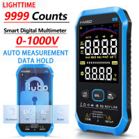 0-1000V AC DC Smart มัลติมิเตอร์หน้าจอสีมัลติมิเตอร์แบบดิจิทัล9999นับแรงดันไฟฟ้าความต้านทานความจุไดโอดการทดสอบอุณหภูมิ NCV