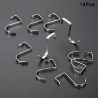 10 PCS Flat S Hooks Metal Silver S Shaped Hanging Hooks for Kitchen Bathroom Bedroom and Office Home Storage 45*20mm