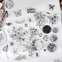 Transparent Butterfly Flowers Stamp Rubber Clear Stamp DIY Scrapbook Hand Account Photo Album Decorative Card Plants Moon Seal Printing Stamping