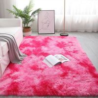 【DT】hot！ New Pink Dyeing Soft Carpets Area rug Room Bedroom Fluffy Anti-slip Floor Mats Child