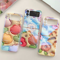 เคสโทรศัพท์ CSCR ลายบลูเรย์น่ารักสำหรับ Samsung Galaxy Z พลิก4พับได้3เคสกันกระแทกลายดอกไม้น่ารักสำหรับ Flip3 Z Flip4 5G ฝาครอบพับได้สำหรับเด็กผู้หญิง