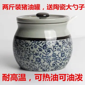 Ceramic Seasoning Tank Old Style Retro Salt Pot Kitchen Pig Oil Pot with Lid  Household High Temperature Resistant Chili Oil Tank - AliExpress