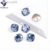 YANRUO 4470 High Quality Nails Rhinestone Lt. Sapphire Color Cushion Cut Shape Crystal Glass Rhinestones For 3D Nail Art Gems