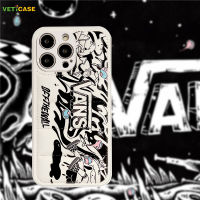 แฟชั่น Graffiti V-Ans Down Jacket เคสโทรศัพท์สำหรับ Apple iPhone 14 13 12 11 XS Pro Max 14Plus X XR Soft เคสซิลิโคน Anti-Drop ป้องกันฝาหลังโทรศัพท์มือถือกรณีสีดำสีขาว