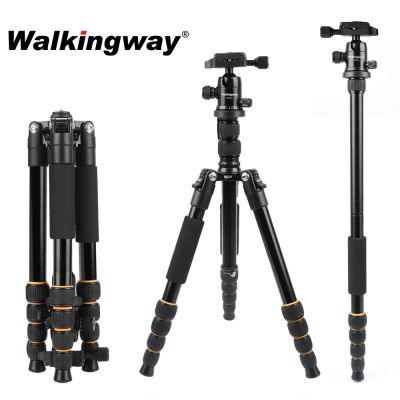 Q666น้ำหนักเบากล้องขาตั้งกล้อง Stativ Trípode แบบพกพา Professional Aluminium Travel Monopod Ball Head ขนาดกะทัดรัดสำหรับ Dslrs