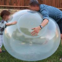 Hot creative toys TPR inflatable ball bouncing ball water injection transparent bubble racket bouncing ball interactive toy