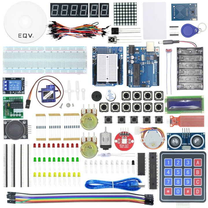 starter-kit-for-arduino-uno-r3-uno-r3-breadboard-and-holder-step-motor-servo-1602-lcd-jumper-wire-uno-r3