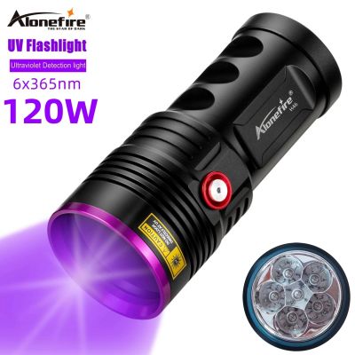 High power 120W 6pcs 365NM UV Ultraviole Flashlight Ultra Violet Detecto Pet Urine Stains bed bug Scorpions Marker Checke H46 Rechargeable Flashlights