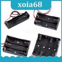 xoia68 Shop 1 2 3 4 Slots ports AA Size Power Battery Storage Case Box Holder Leads black for diy repair tools