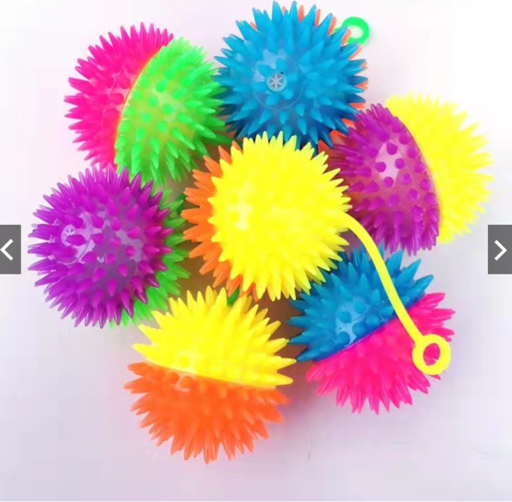 KES SPIKY Flashing sounding bouncy ball children's flashing toy ball ...