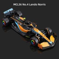 Bburago 1:43 Mclaren Mcl36 F1 3 Daniel Ricciardo 4 Lando Norris รถโลหะผสมโมเดลหล่อขึ้นรูปรถหรูของเล่นใหม่2022