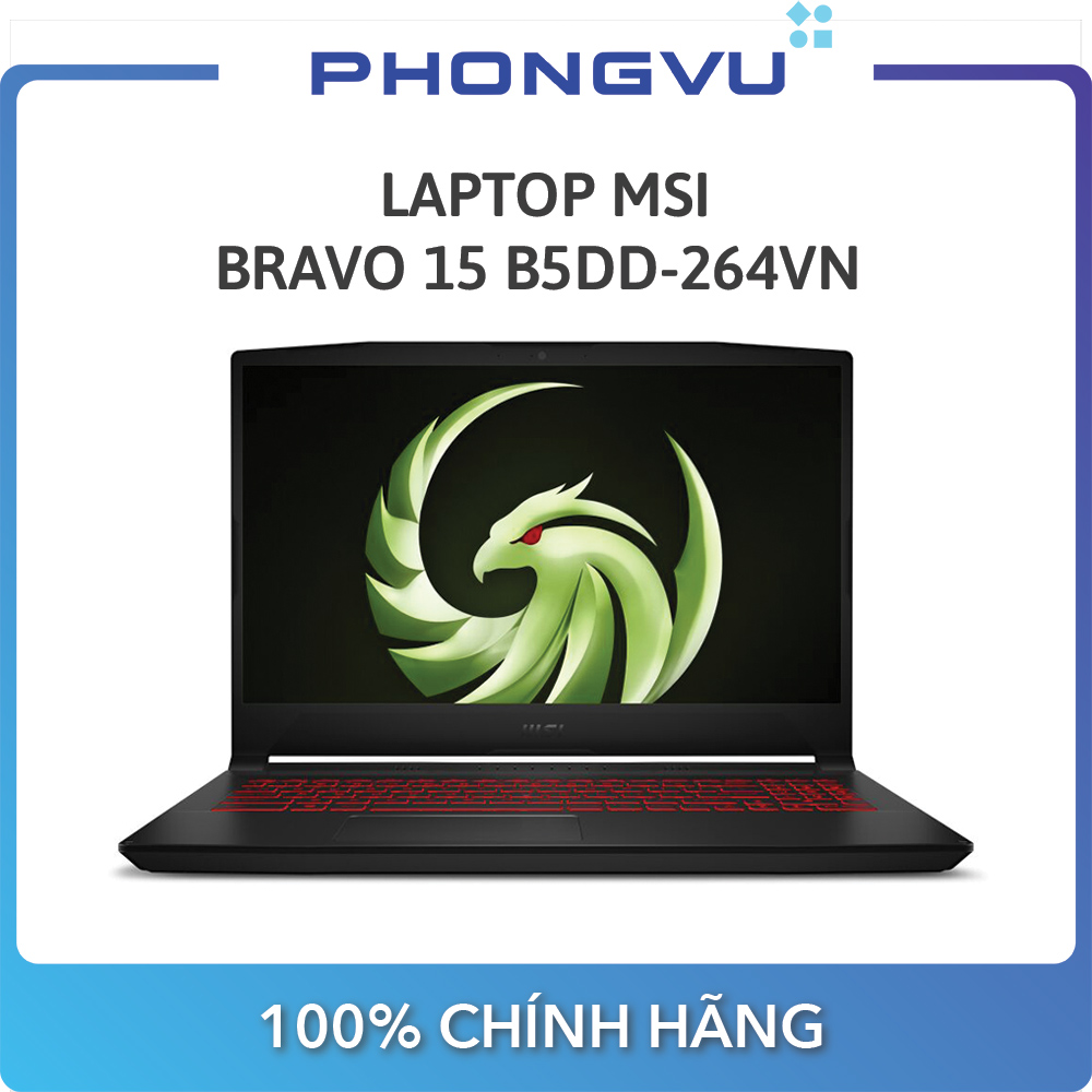 Laptop MSI Bravo 15 B5DD ( 15.6 inch FHD/Ryzen 7 5800H/8GB/512GB SSD/RX 5500M/Win 11 Home)