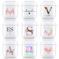 PERSONALISED name initials Monogram Custom TPU Case For Apple AirPods 2 1 Pro Transparent Earphone Case For Airpods 3 Funda Capa