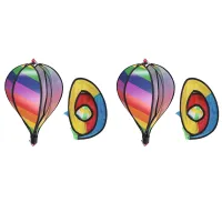 2PCS Balloon Wind Spinner Striped Windsock Balloon Yard Decor Spiral Balloon Windmill